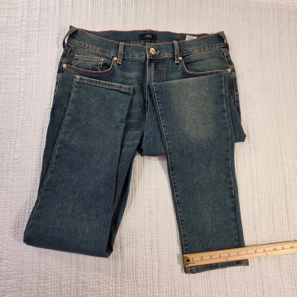 True Religion Rocco Relaxed Skinny Jeans Mens 36x32 Blue Dark Wash Stretch Demin